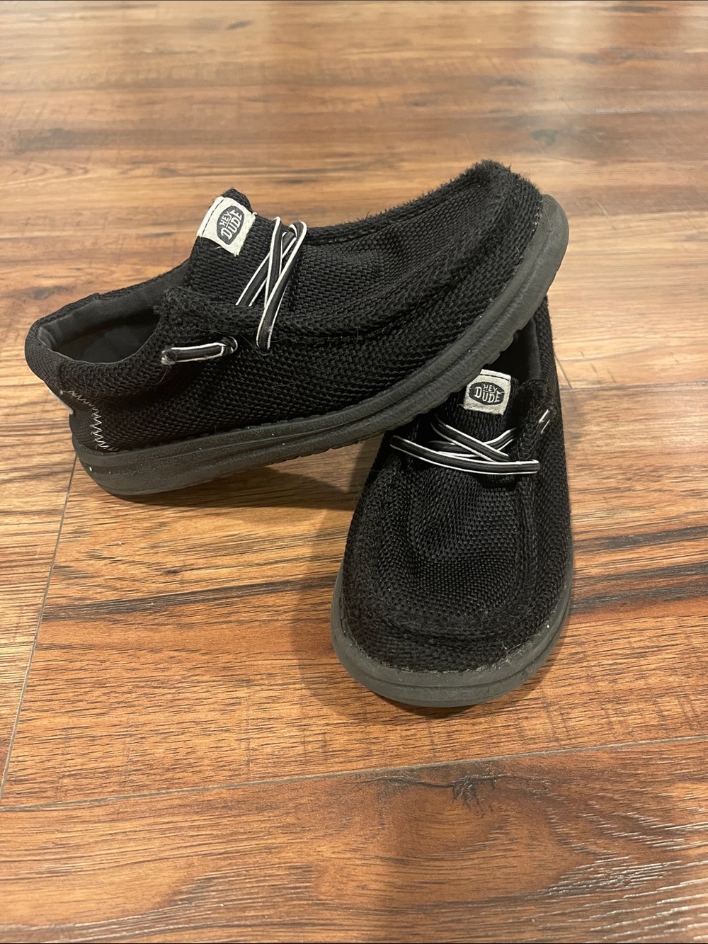 Hey Dude Black Knit Slip-On Casual Shoes. Boys 2Y